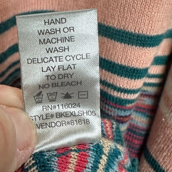 BKE Multicolor Cardigan Hooded Open Front Multicolor Sz M Cotton GUC 90s Western - Picture 6 of 8